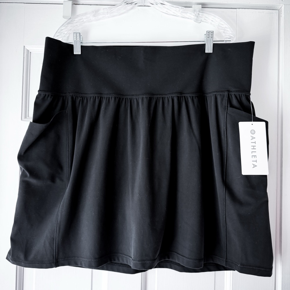 Athleta Black Salutation Stash Pocket 16.5" Skort - 2X - Black